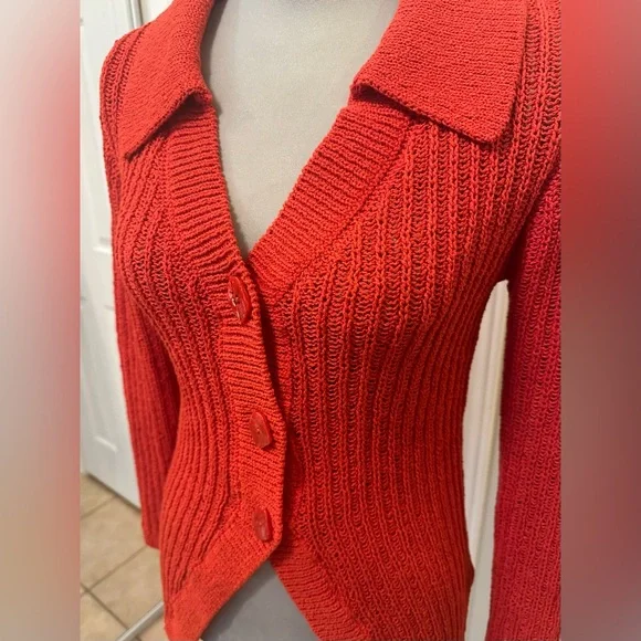 H&M Rib-knit Cardigan with Collar - Picture 4 of 6